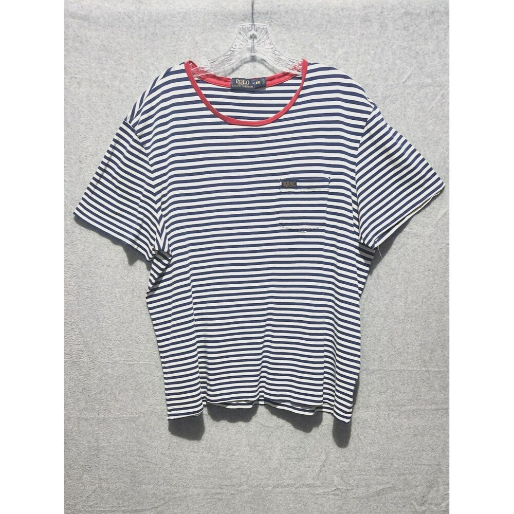 Polo Ralph Lauren T Shirt Womens SZ  X XL Color   Blue Red and White Striped